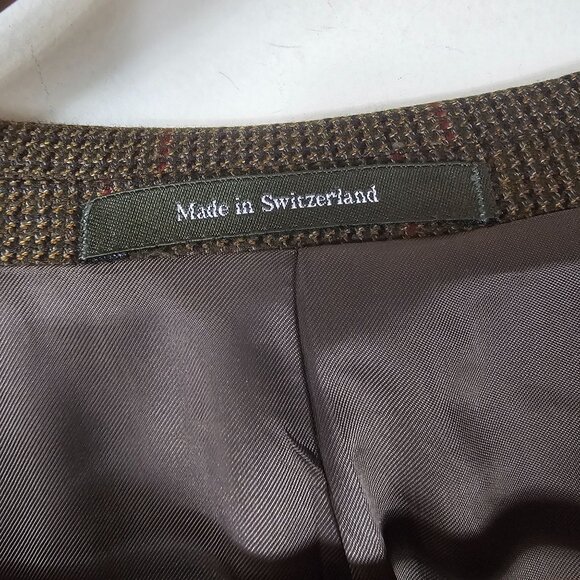 Ermenegildo Zegna Blazer Jacket 15 Milmil 15 Wool 46L Brown Check Ivy League - Picture 5 of 13